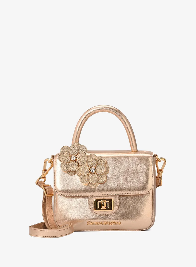 Carmen Steffens Top Handle Bag Flower Gold