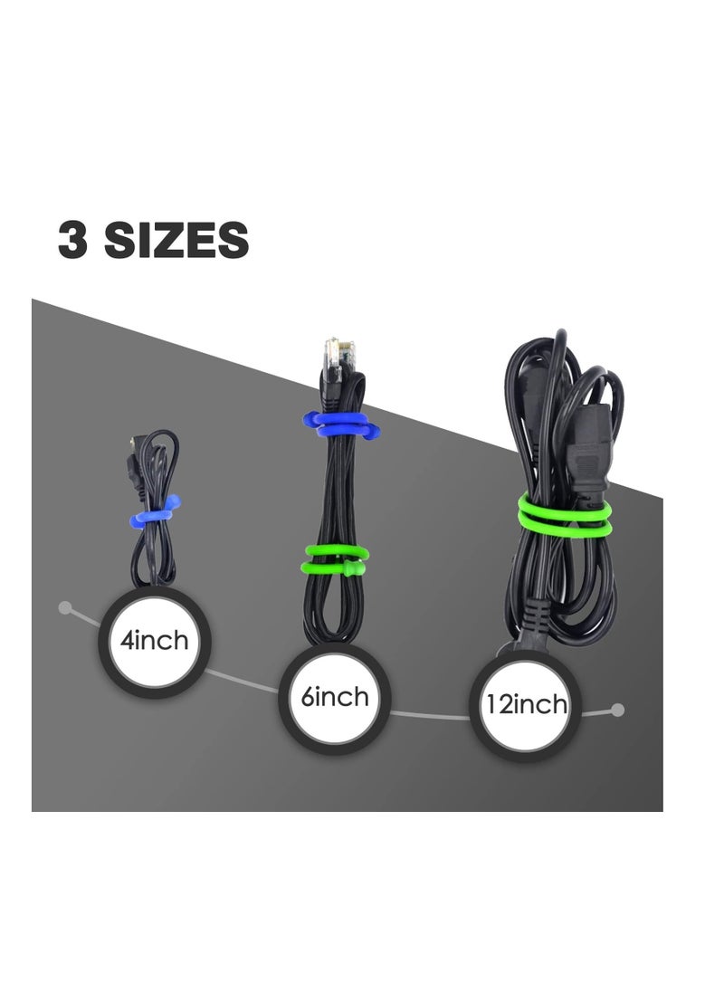 Generic - Silicone Twist Ties, Steel-Core Rubber Twist Tie Set for Cords, Cables, and Gear Organization, Reusable and Versatile Cable Ties for Wire Management(Set of 9) - Image 1