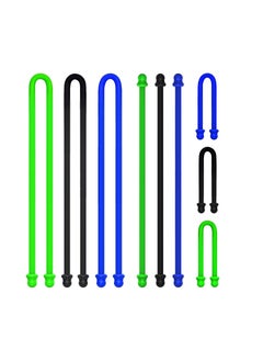 Silicone Twist Ties, Steel-Core Rubber Twist Tie Set for Cords, Cables, and Gear Organization, Reusable and Versatile Cable Ties for Wire Management(Set of 9)