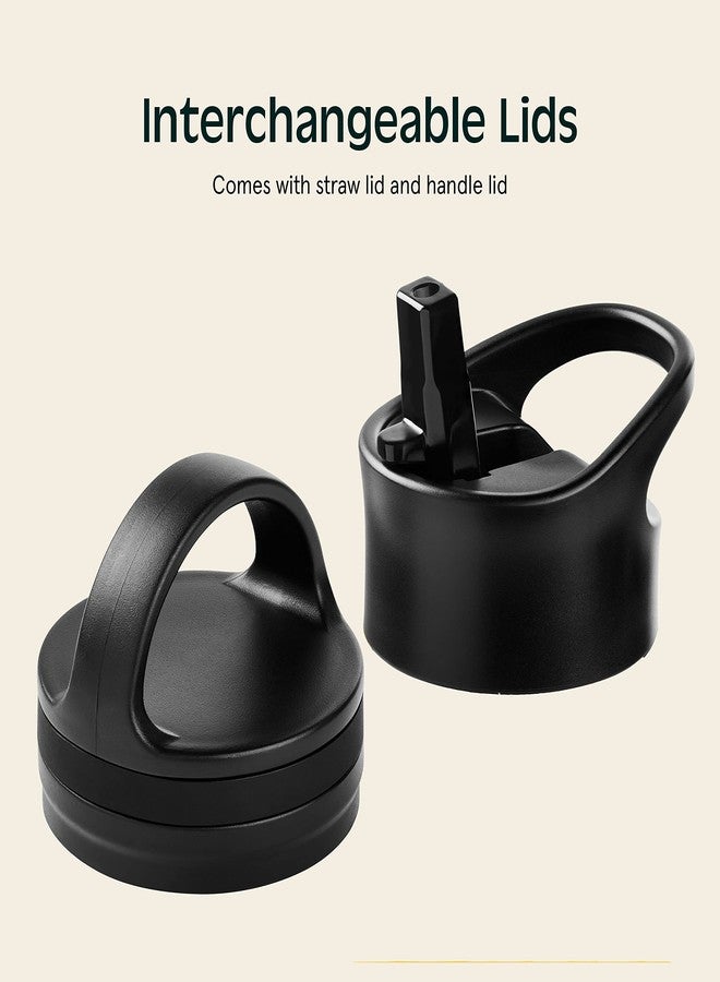 Retrospec Alder Insulated Water Bottle with Straw Lid & Handle Cap - Stainless Steel Wide Mouth Double-Wall Vacuum Insulated Thermos - BPA Free Leakproof Canteen - Melon, 22oz - Image 3