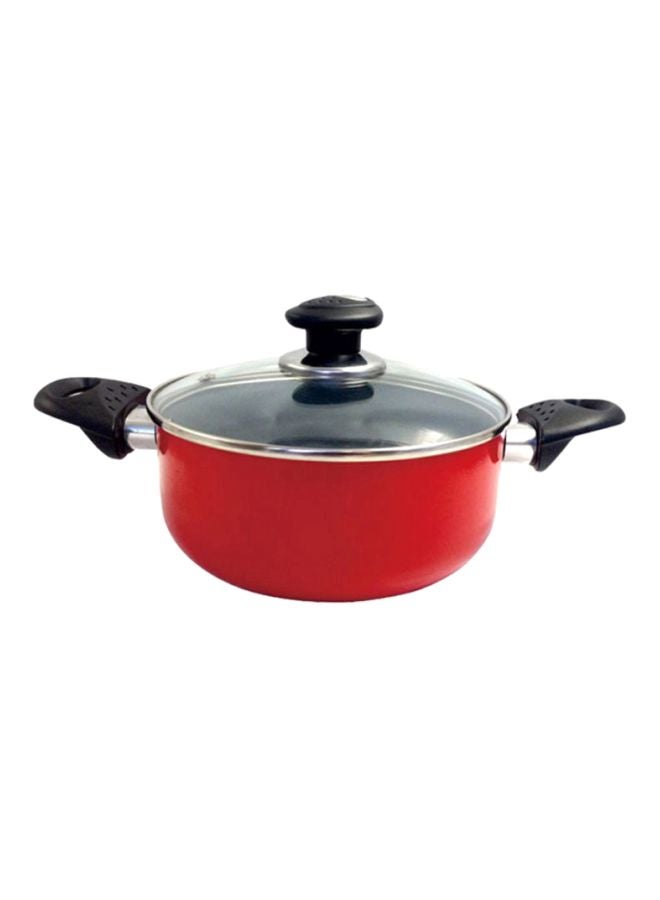 Royalford Casserole With Glass Lid Red 32cm - Image 1