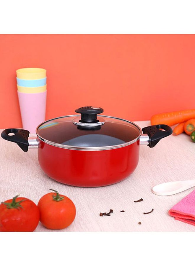 Royalford Casserole With Glass Lid Red 32cm - Image 2
