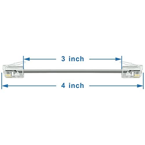 NECABLES 3 Inch Short Telephone Cord Phone Cable Wall Phone Cord for Landline RJ11 6P4C Male to Male - Image 2