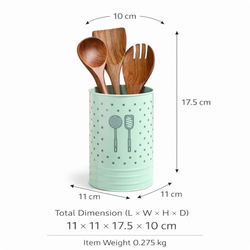 MARKET 99 ﻿Market99 Green Metal Cutlery Holder Box | Multi-Purpose Tableware Organizer for Spoon, Knife, Fork & Chopstick | Sturdy Kitchen Storage & for Dining Table, Countertop & Everyday Utensil Management - Image 4