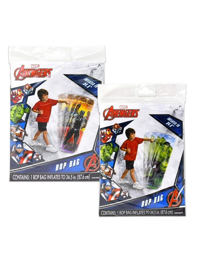 MARVEL Marvel Black Panther and Hulk Bop Bag for Kids - Bundle with Black Panther and Hulk Punching Bag for Outdoor Play Plus Avengers Stickers, More | Marvel Punching Toy for Kids - Image 2