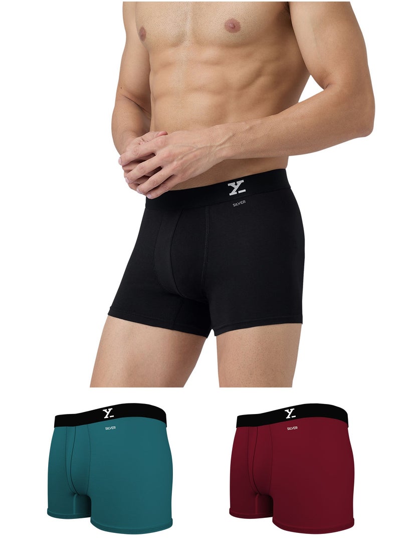 XYXX Pack of 3 Aero Anti-bacterial Odour-free cotton Solid Men Trunk  - Image 1