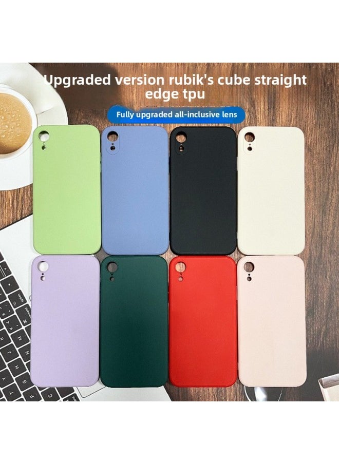For Iphone 15 Mobile Phone Case For Iphone13 Rubik's Cube Straight Edge For Iphone 16 Full Coverage Drop-Resistant 14 Solid Color 11 Protective Case-Color:Rubik's Cube (lavender Gray)-Applicable Model:For Iphone 14 Pro Max