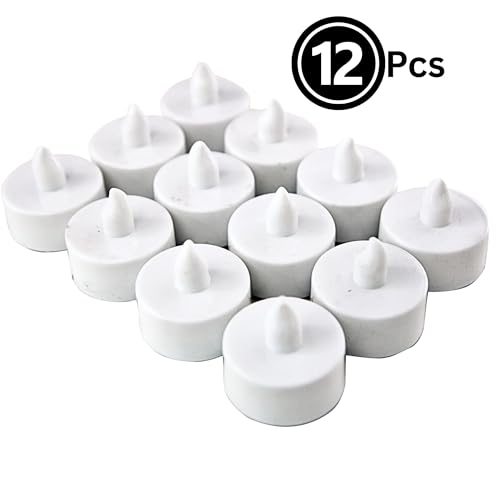Ein Sof Led Tealight Candles for Home Decoration Set of 12 Pcs - Plastic, Smokeless, Battery Operated & Flameless Lights with On/Off Switch (Warm White) - Image 4