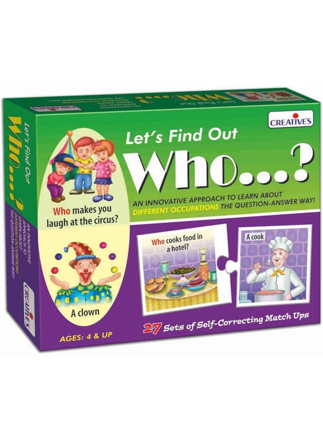 Creative's Let'S Find Out-Who | Wh Question Series | Self-Correcting Match Ups Game | Who Is The Part Of What, When, Where, Why, How Series | Learning Educational Puzzles | Game For Ages 4 & Up - Image 1