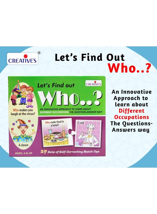 Creative's Let'S Find Out-Who | Wh Question Series | Self-Correcting Match Ups Game | Who Is The Part Of What, When, Where, Why, How Series | Learning Educational Puzzles | Game For Ages 4 & Up - Image 3
