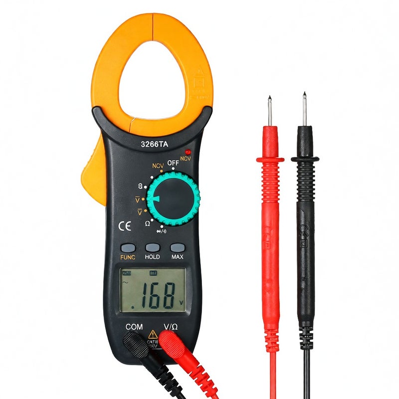 NJTY Digital Clamp Meter 2000 Counts Auto Range Multimeter with NCV Test AC/DC Voltage AC Current Portable Handheld Multimeter LCD Diaplay Measuring Resistance Continuity Diode - Image 1