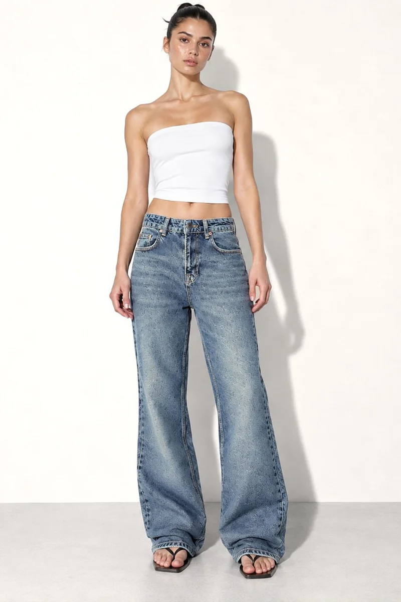 هيكاب H92 Straight Wide Leg Denim Jeans