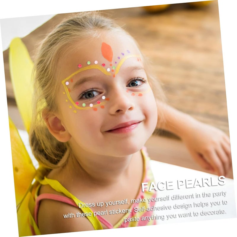 15sheets Face Pearls Pearl Stickers Stick Jewels for Eyes Makeup Decorations - Image 2