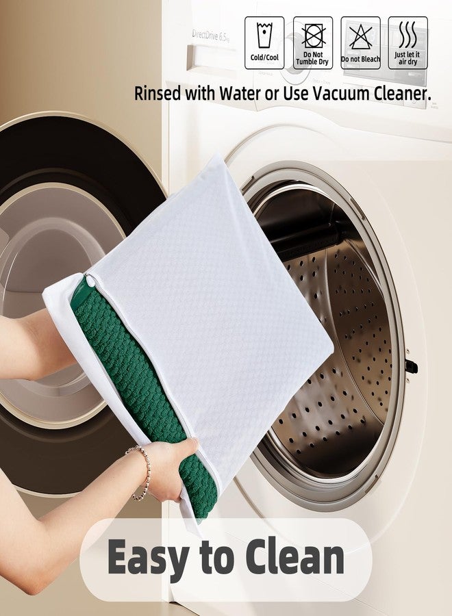 TYUU Bathroom Rugs Non Slip Washable, Super Absorbent Thin Bath Mat Small Quick Dry Low Pile Bathroom Rug, Dark Green 16"x24" - Image 5