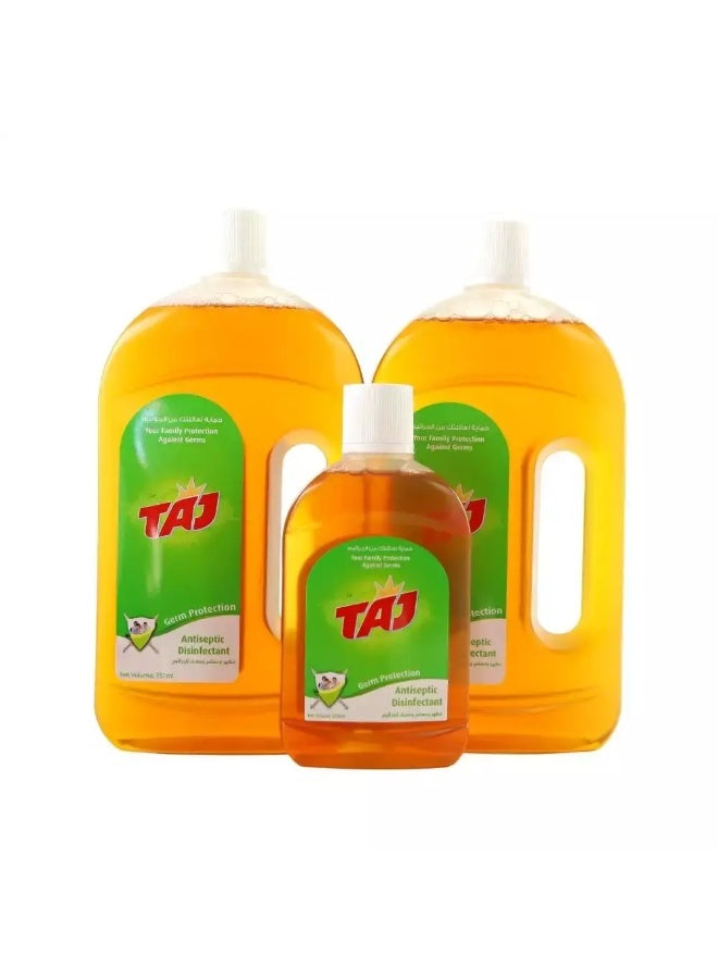 TAJ Taj Germ Protection Antiseptic Disinfectant Liquid- 2X750ml + 250ml - Image 1