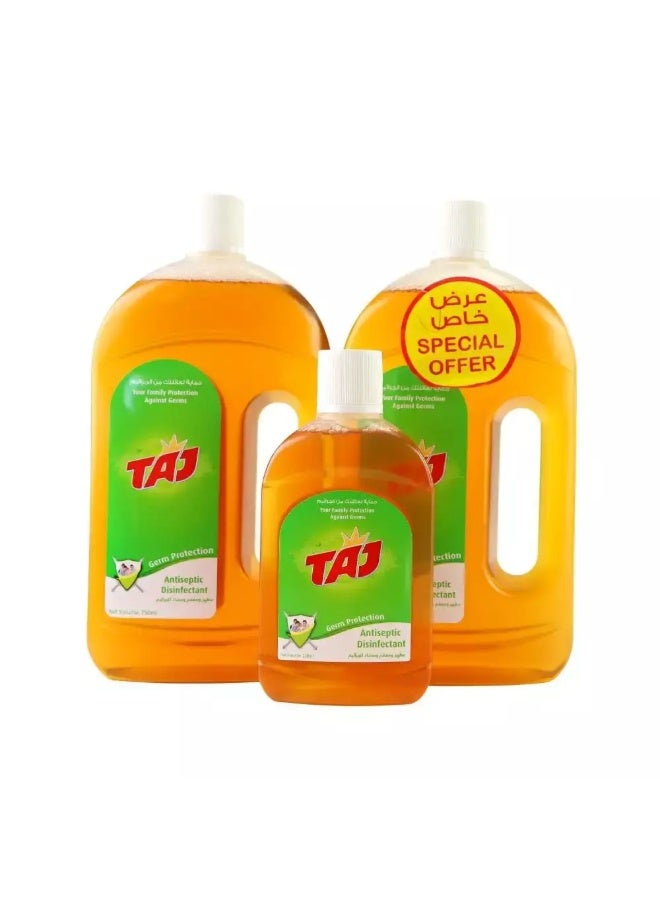 TAJ Taj Germ Protection Antiseptic Disinfectant Liquid- 2X750ml + 250ml - Image 2