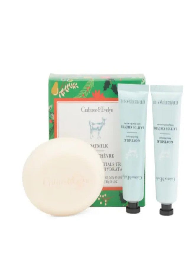 Crabtree & Evelyn Goatmilk Bar Soap 6.5 oz & Hand Therapy .9 oz Set - Image 2