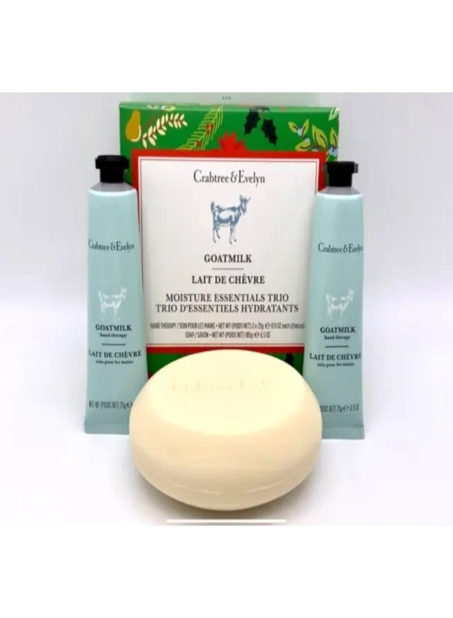 Crabtree & Evelyn Goatmilk Bar Soap 6.5 oz & Hand Therapy .9 oz Set - Image 3