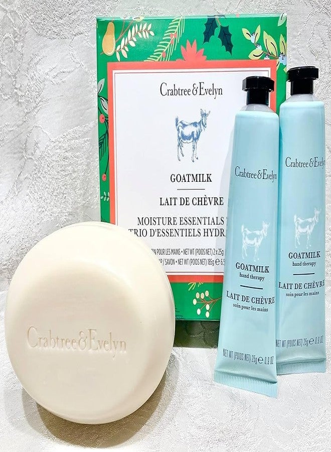 Crabtree & Evelyn Goatmilk Bar Soap 6.5 oz & Hand Therapy .9 oz Set - Image 4