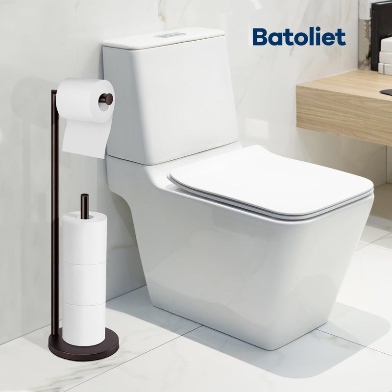 Batoliet Toilet Paper Holder Stand,Toilet Paper Holder Free Standing,Bronze Toilet Paper Roll Holder for 4 Rolls,Toilet Paper Stand - Image 4