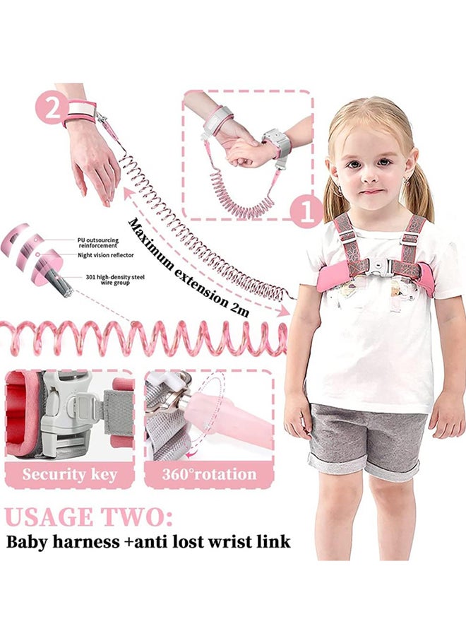 ORiTi Child Kids Safety Harness Anti Lost Wrist Link Assistant Strap Belt For Girl, Pink - Image 4