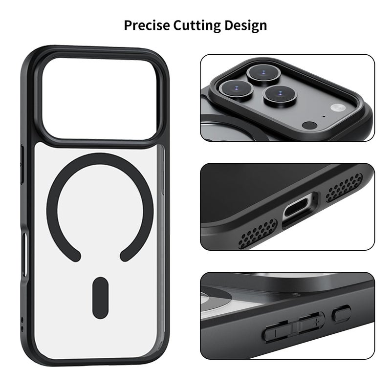 edaiser Magnetic Case for iPhone 17 Pro Max, Anti-Yellowing Transparent Black | MagSafe Compatible | Hybrid Clear Back Cover - Image 5