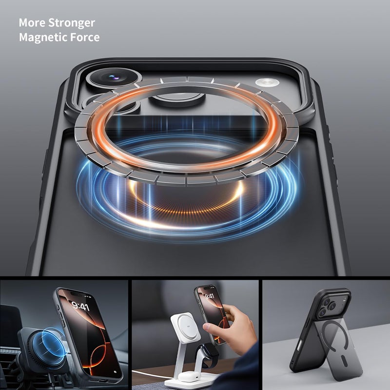 edaiser Magnetic Case for iPhone 17 Pro Max, Anti-Yellowing Transparent Black | MagSafe Compatible | Hybrid Clear Back Cover - Image 2