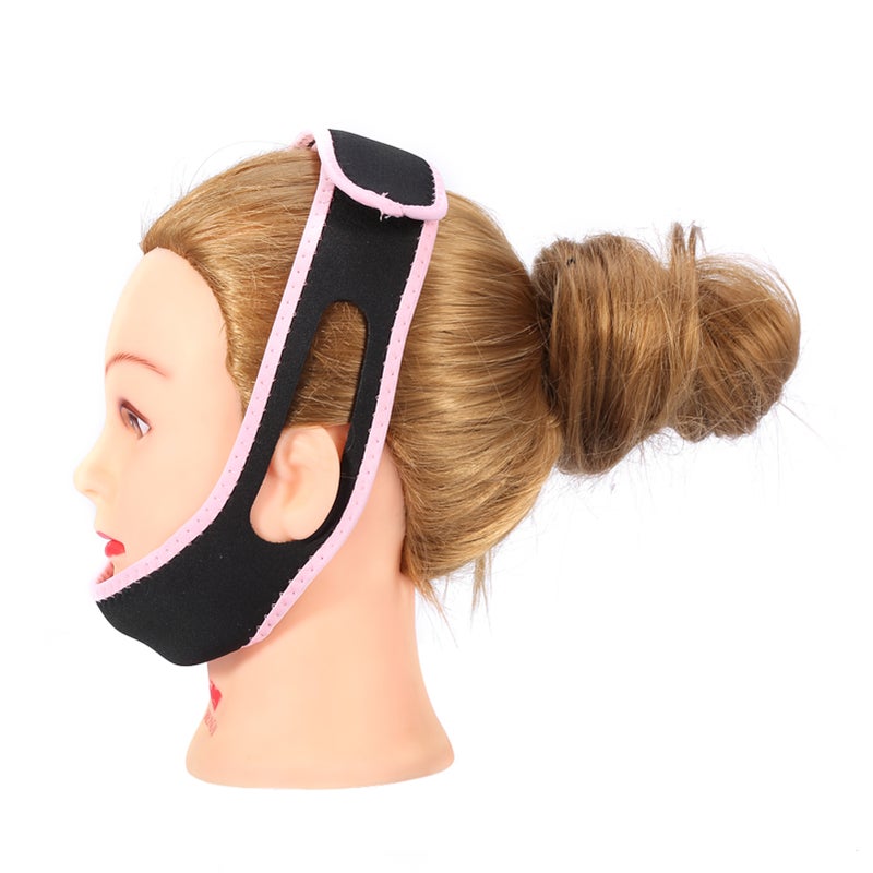 Man Women Adjustable Anti Snoring Belt Snore Stop Headband Chin Jaw Support Strap Pink - Image 4