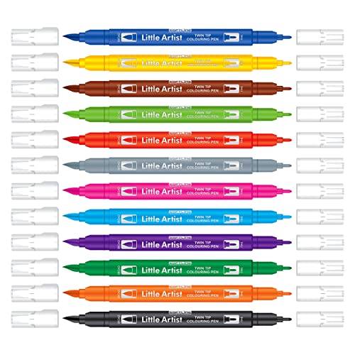 ADD Gel Softline Little Artist Colouring Pen,Twin Tip 12 Pen Set (1),Multicolor - Image 3
