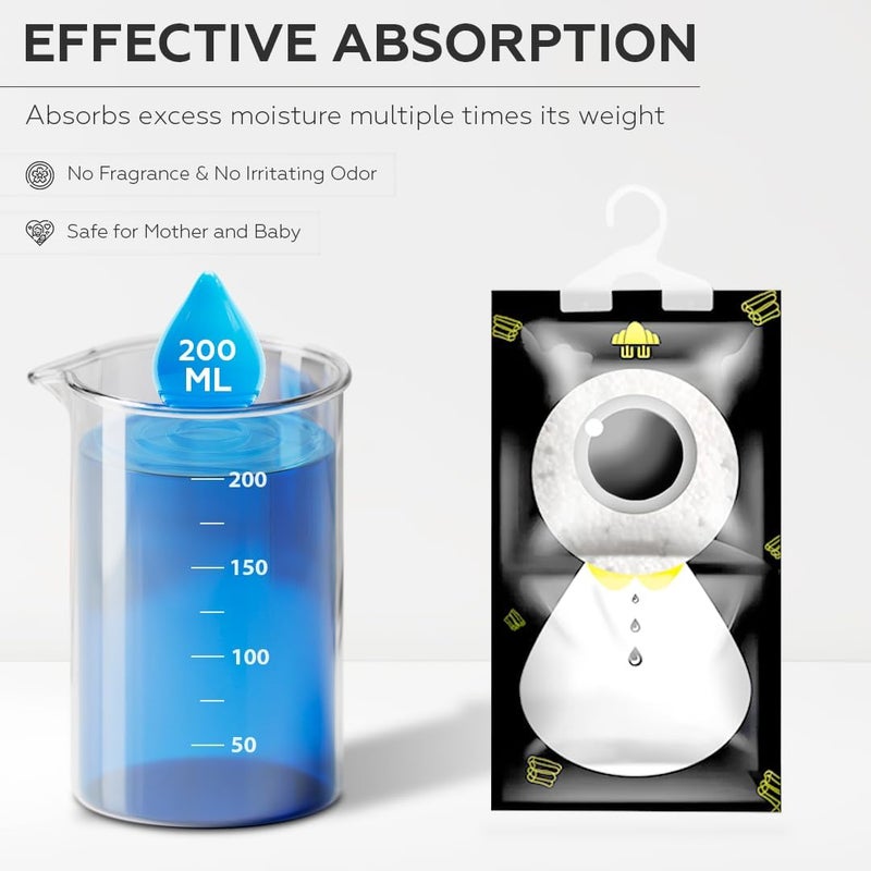 AMROAH 6 Pack 600ml Humidity Moisture Absorbers Boxes Dehumidifier & Odor Eliminator with Activated Carbon, Absorber Moisture Containers for Home Bathroom Basement Closet Kitchen Wardrobe - Image 4