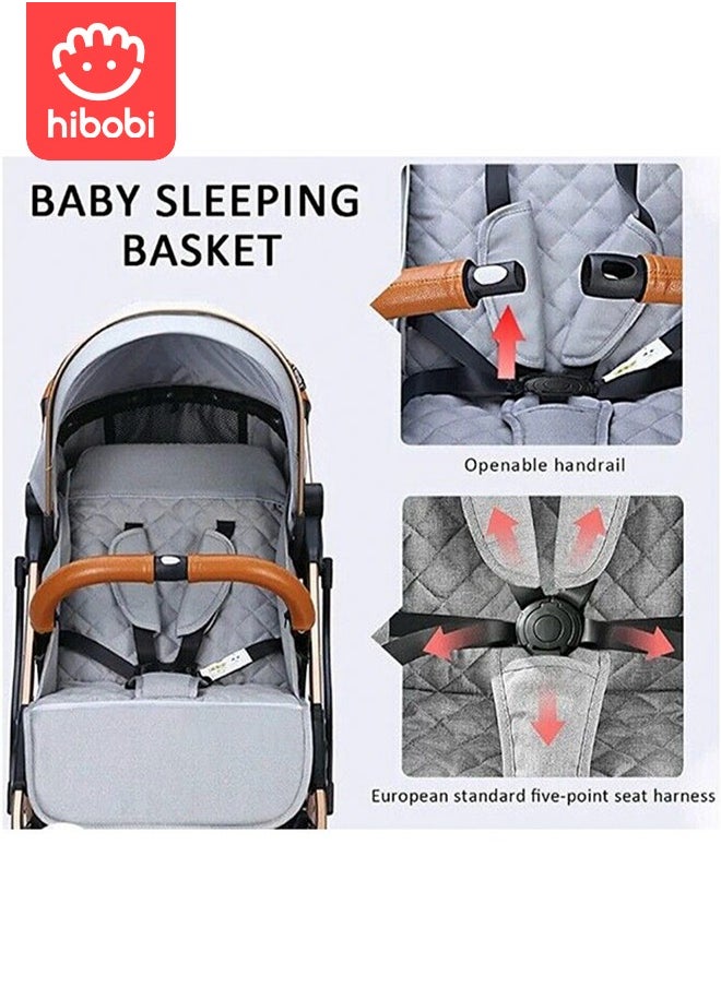 hibobi - Lightweight baby Stroller Travel Cabin for Airplane, One-Hand Folding Stroller, Adjustable Multi-Position seat Backrest - Black - Image 1
