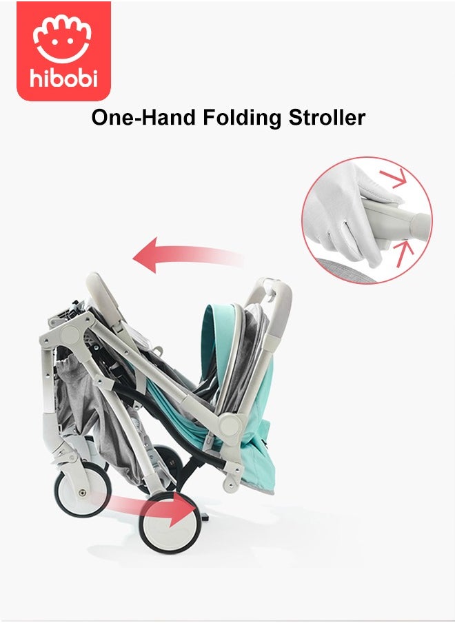 hibobi - Lightweight baby Stroller Travel Cabin for Airplane, One-Hand Folding Stroller, Adjustable Multi-Position seat Backrest - Black - Image 1