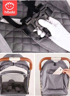 hibobi Lightweight baby Stroller Travel Cabin for Airplane, One-Hand Folding Stroller, Adjustable Multi-Position seat Backrest - Black  - Image 4
