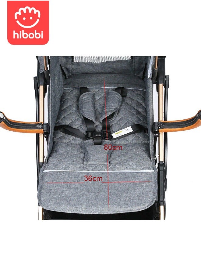 hibobi - Lightweight baby Stroller Travel Cabin for Airplane, One-Hand Folding Stroller, Adjustable Multi-Position seat Backrest - Black - Image 1