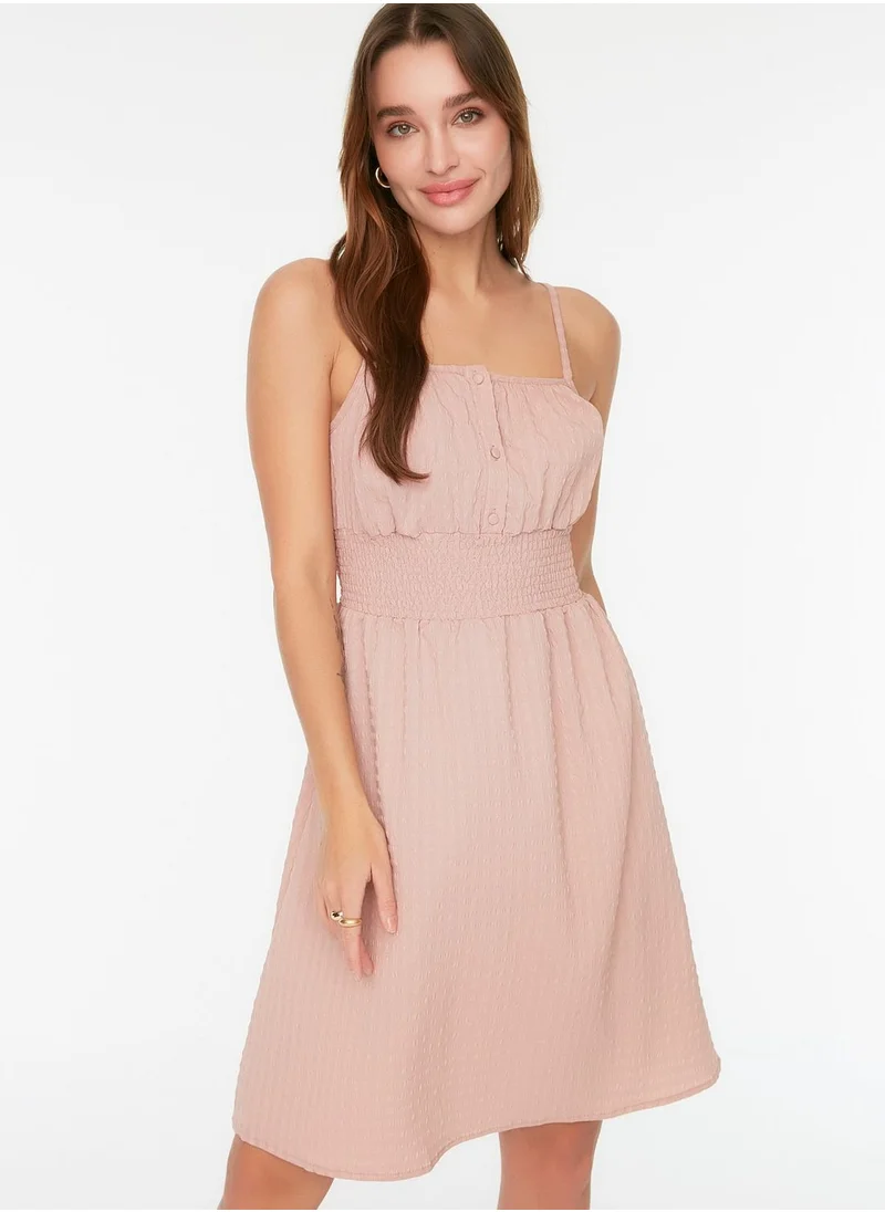trendyol Strappy Button Detail Knitted Dress