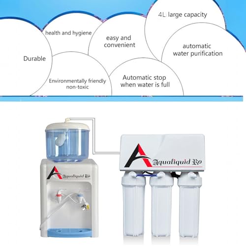 Aqualiquid Ro 4L Water Dispenser Plastic Jar with Float Valve, RO ABS Food Grade, Leakproof Water Bottle for Home & Office Use | Water Dispenser Pot, 4 Liter, Blue, White - Image 3