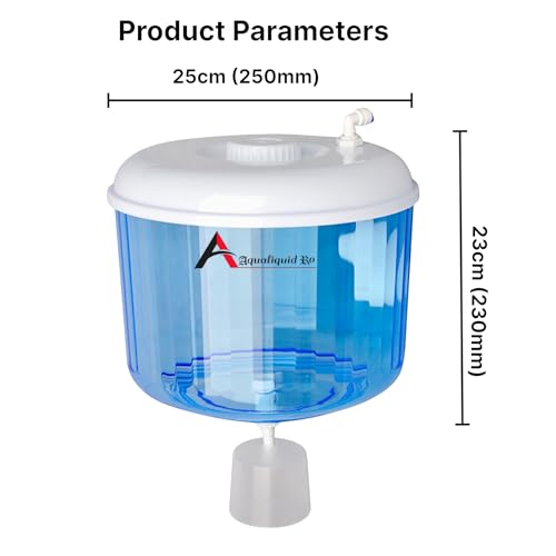 Aqualiquid Ro 4L Water Dispenser Plastic Jar with Float Valve, RO ABS Food Grade, Leakproof Water Bottle for Home & Office Use | Water Dispenser Pot, 4 Liter, Blue, White - Image 2