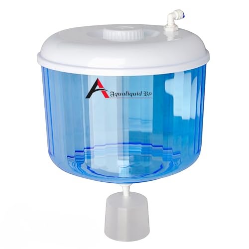 Aqualiquid Ro 4L Water Dispenser Plastic Jar with Float Valve, RO ABS Food Grade, Leakproof Water Bottle for Home & Office Use | Water Dispenser Pot, 4 Liter, Blue, White - Image 1