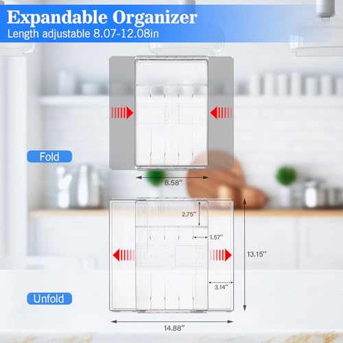 HOMEE Expandable Kitchen Drawer Organizer for Flatware & Utensils, Acrylic Cutlery Organizer, Desk Drawer Organizer - Image 2