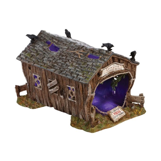 Department 56 Accessories for Villages Halloween Crow Creek Covered Bridge Accessory Figurine 472 inch