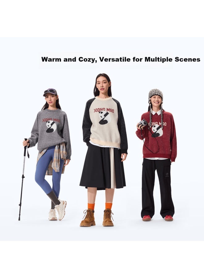 Panda Camel Series Long Sleeve Knit Pullover Uni Autumn Winter Soft Warm Top Innerwear 1265, S - Image 3