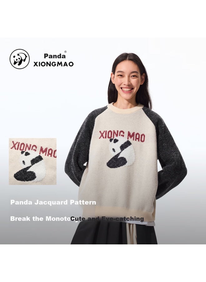 Panda Camel Series Long Sleeve Knit Pullover Uni Autumn Winter Soft Warm Top Innerwear 1265, S - Image 2