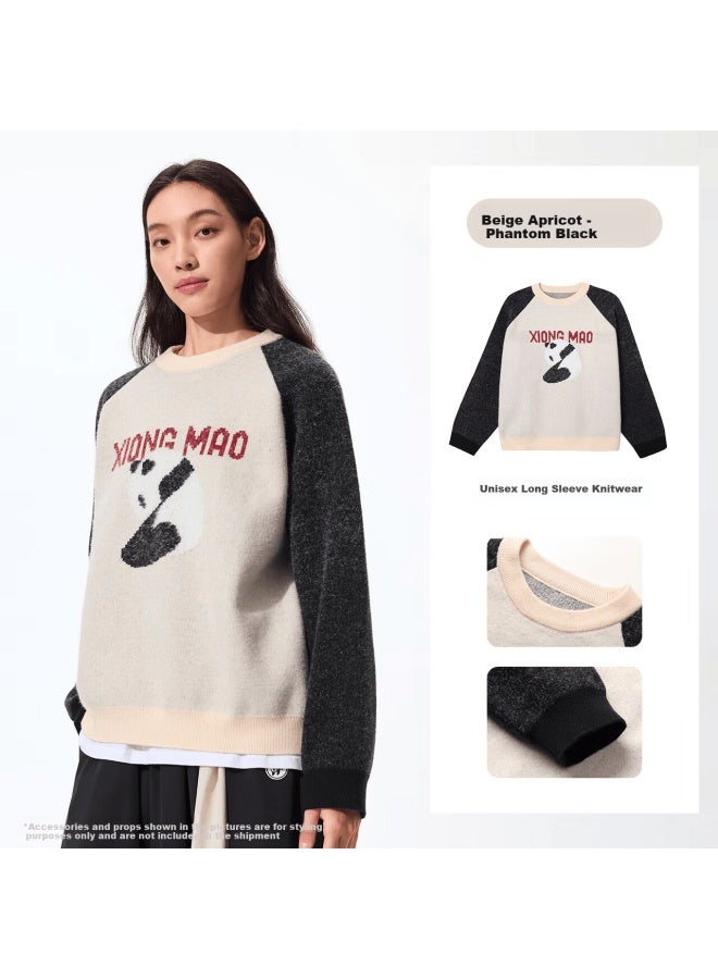 Panda Camel Series Long Sleeve Knit Pullover Uni Autumn Winter Soft Warm Top Innerwear 1265, S - Image 1