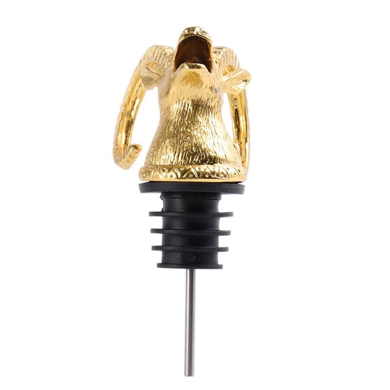Golden Antelope Head Wine Pourer Aerator Bottle Stopper Unique Design for Parties - Image 1