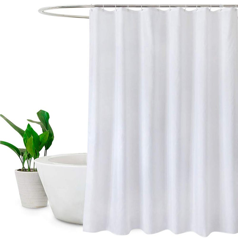 Extra Wide Shower Curtains 240 x 180cm dropWaterresistant Machine Washable White Fabric Large Shower Curtain or Liner for BathroomSize W 95 x L 72