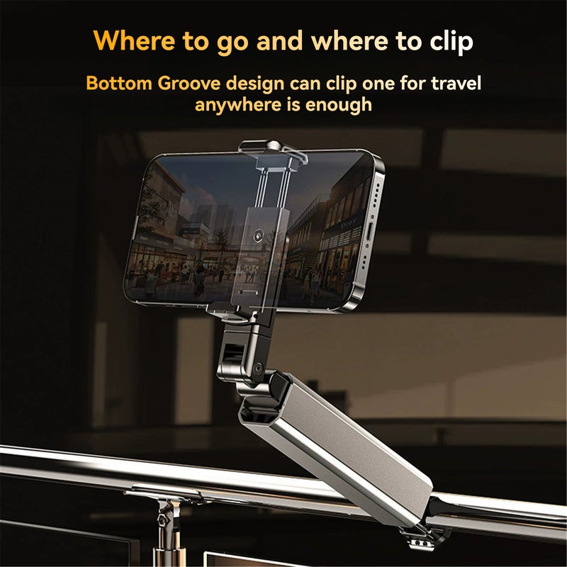 Universal Phone Holder 12.2 X 3 X 3 Cm Ultra-Compact Design - Secure Grip 30mm Max Width Portable Phone Stand for Travelers, Content Creators and Home Users - Image 3