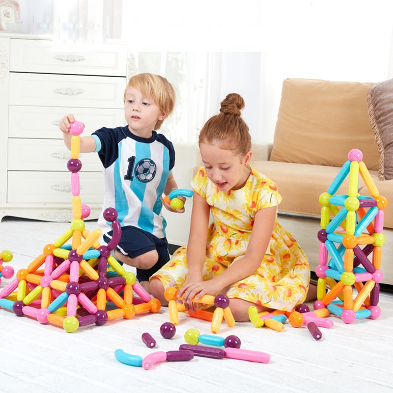 Nukied 42Pcs Magnetic Balls Building Set 12 Metal Balls 1-1/4 Inches 12 Long 12 Short 6 Bent Bars - High-Quality ABS Plastic Educational Toy for Kids - Image 5