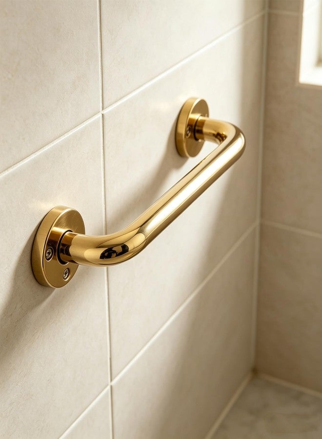 SelWatty 12 inch Shower Grab Bar, Grab Bars for Bathtubs and Showers, Gold Stainless Steel Grab Bar Shower Handle Safety Support Assist Handle for Seniors - Image 1