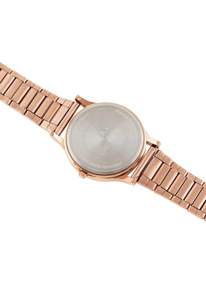 Chumbak TEAL BY CHUMBAK Let's Get Lost Wrist Watch, Rose Gold, strap  - Image 5