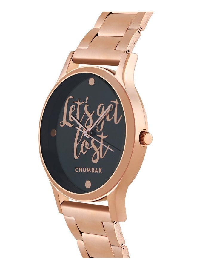 Chumbak TEAL BY CHUMBAK Let's Get Lost Wrist Watch, Rose Gold, strap  - Image 3